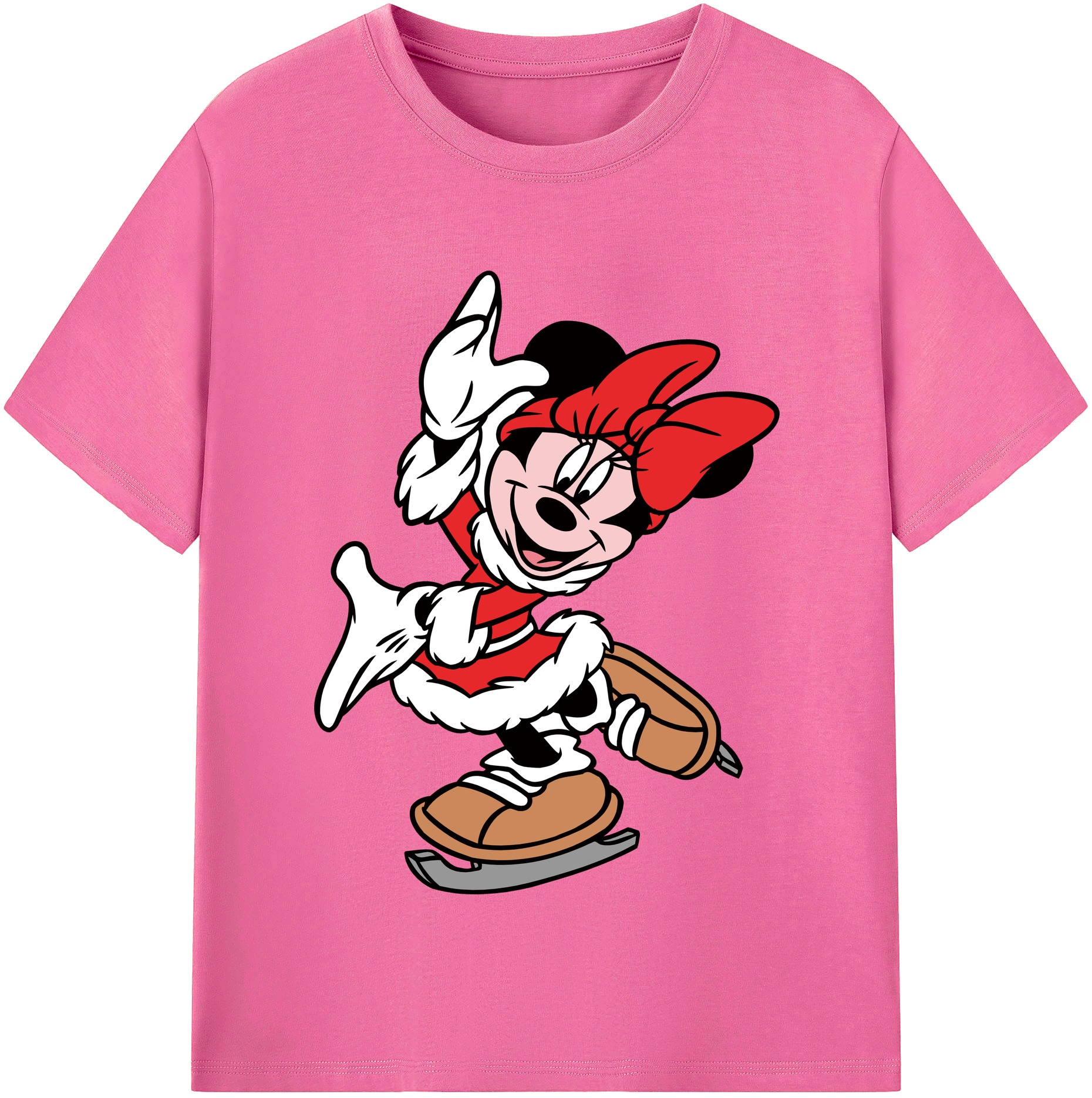 （画像用） ミッキーマウス Mickey Mouse レディースカジュアルプリントTシャツ（綿100％）